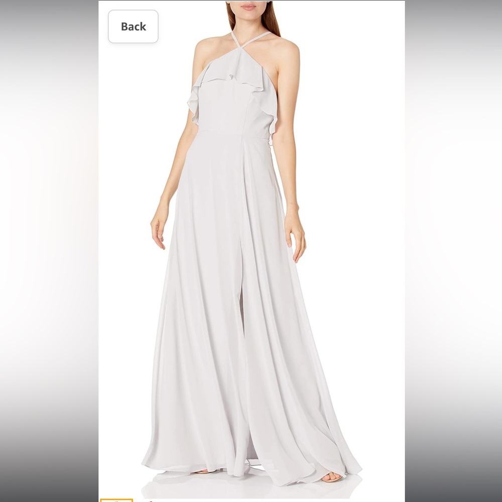 Jenny Yoo Jada Opal Grey Luxe Chiffon Dress